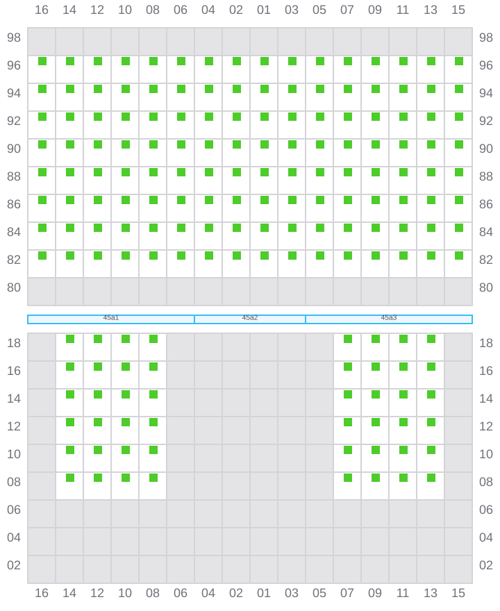 Bay 045 view and slots of CMA CGM MOZART