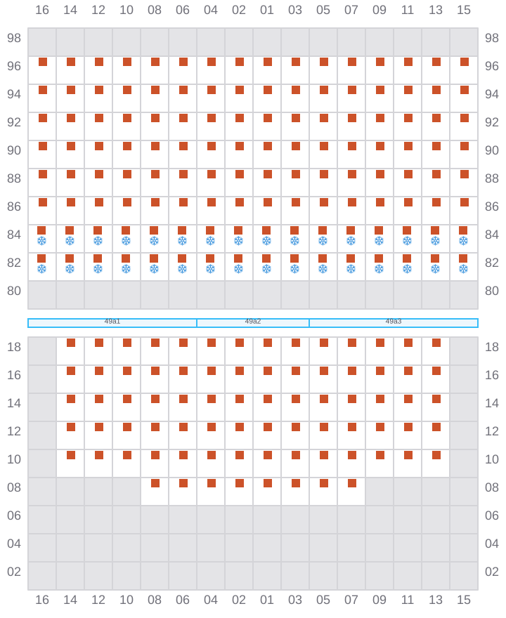 Bay 051 view and slots of CMA CGM MOZART