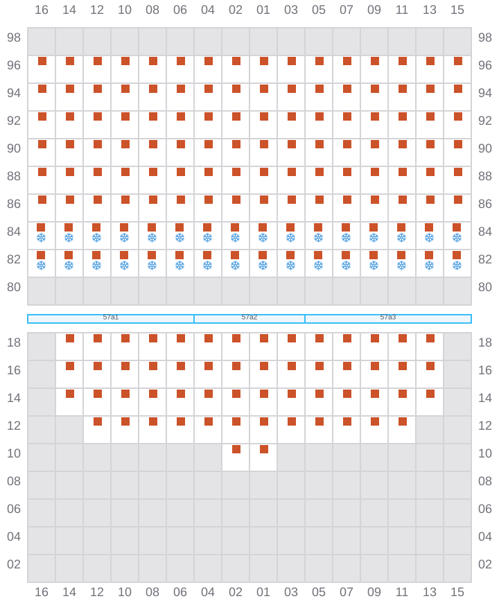 Bay 059 view and slots of CMA CGM MOZART