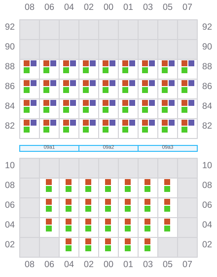 Bay 009 view and slots of HE BIN