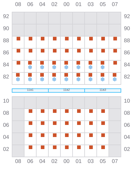 Bay 011 view and slots of HE BIN