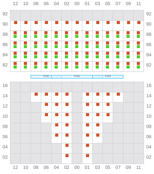 Bay 007 view and slots of GSL CHATEAU DIF