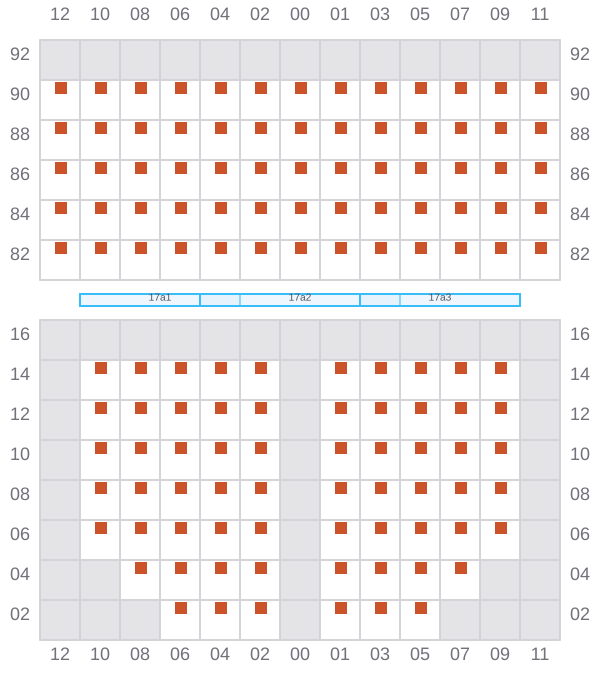 Bay 017 view and slots of GSL CHATEAU DIF
