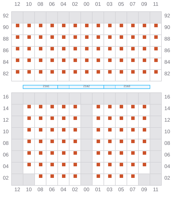 Bay 021 view and slots of GSL CHATEAU DIF
