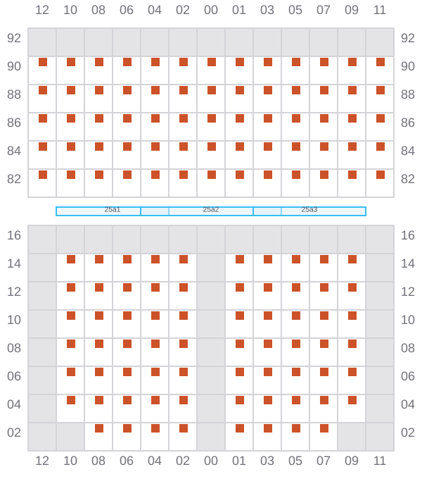 Bay 025 view and slots of GSL CHATEAU DIF