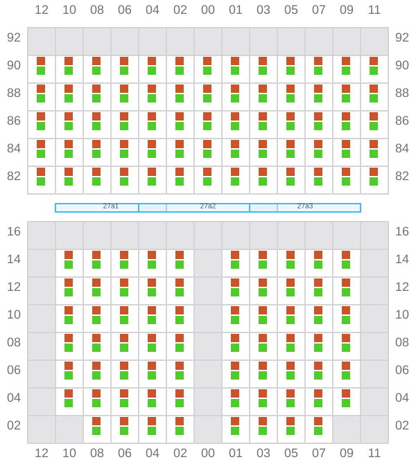 Bay 027 view and slots of GSL CHATEAU DIF