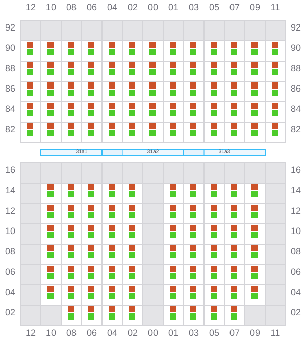 Bay 031 view and slots of GSL CHATEAU DIF