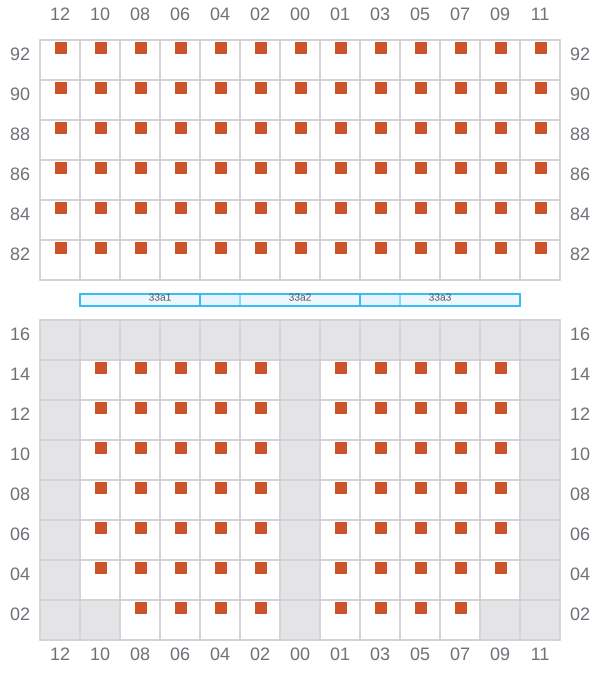 Bay 033 view and slots of GSL CHATEAU DIF