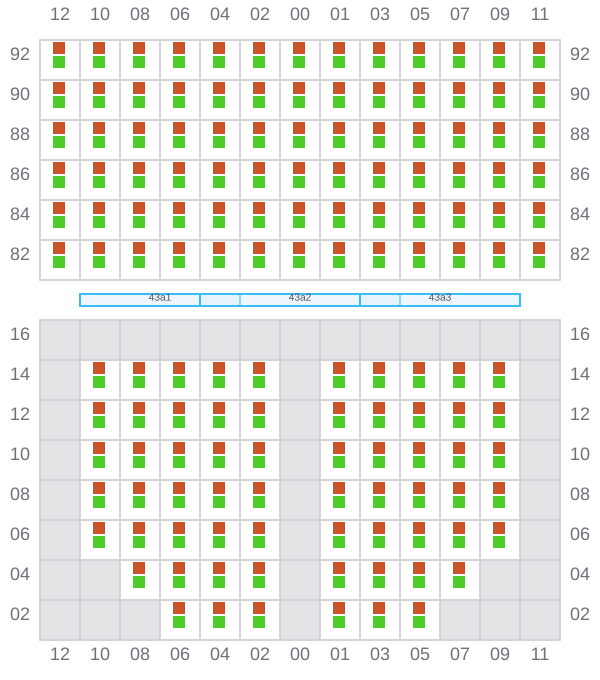 Bay 043 view and slots of GSL CHATEAU DIF