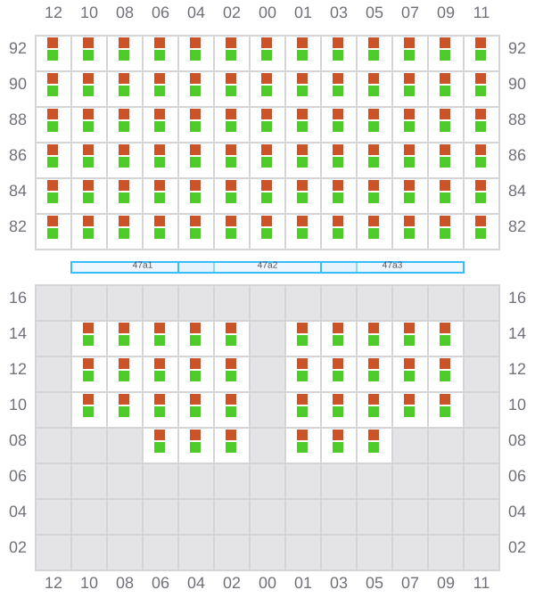 Bay 047 view and slots of GSL CHATEAU DIF