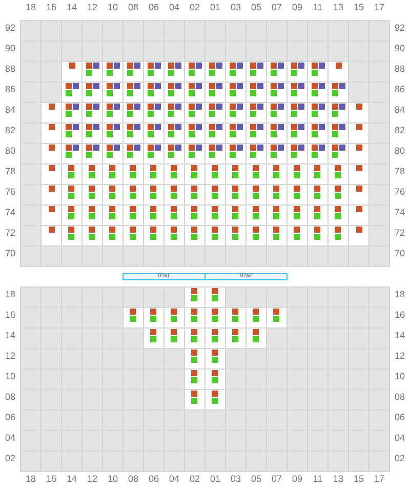 Bay 003 view and slots of MSC ELIANA