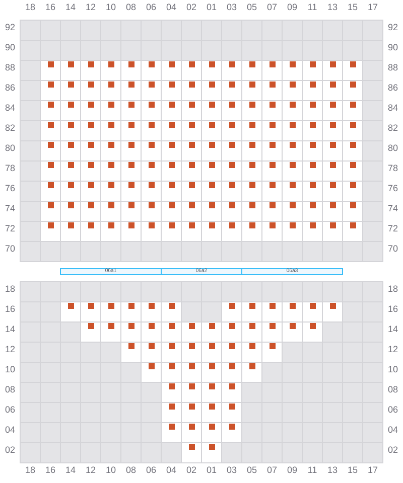 Bay 005 view and slots of MSC ELIANA