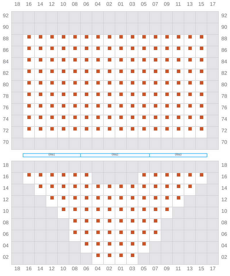 Bay 009 view and slots of MSC ELIANA