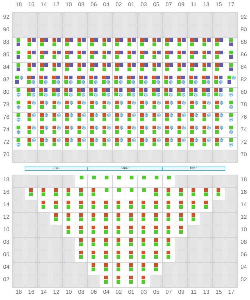 Bay 011 view and slots of MSC ELIANA