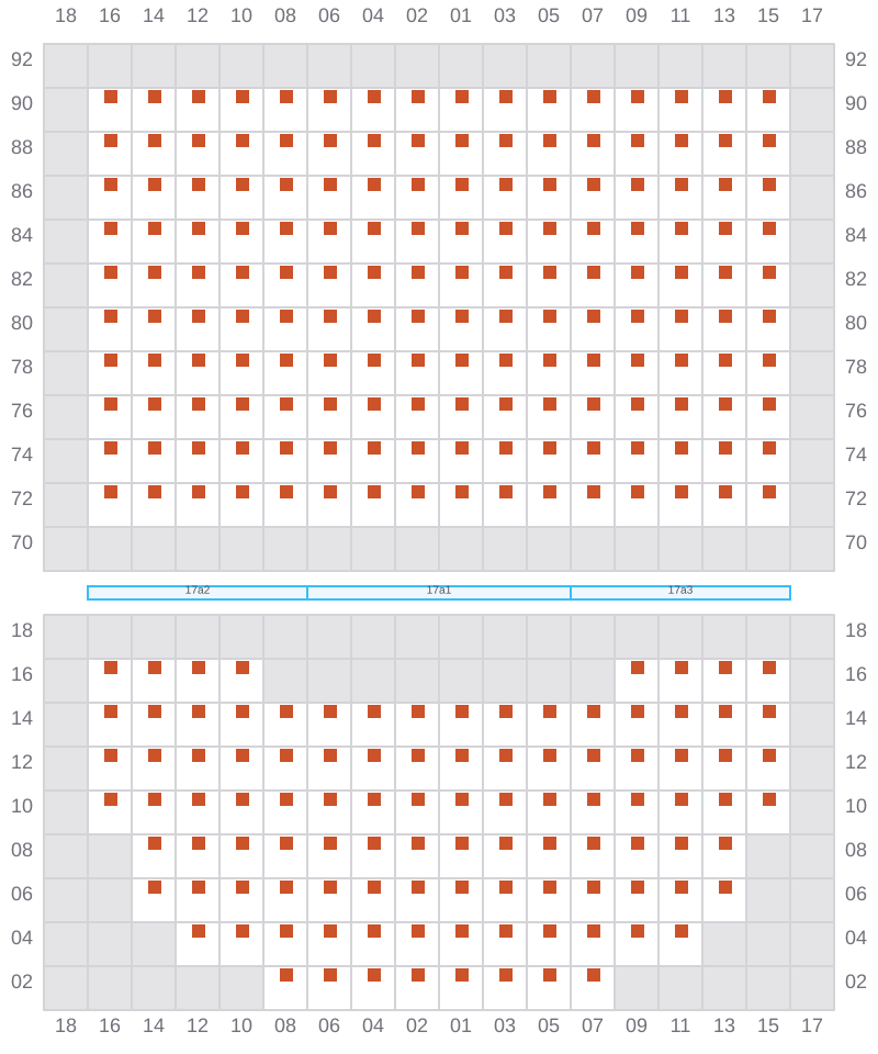 Bay 017 view and slots of MSC ELIANA