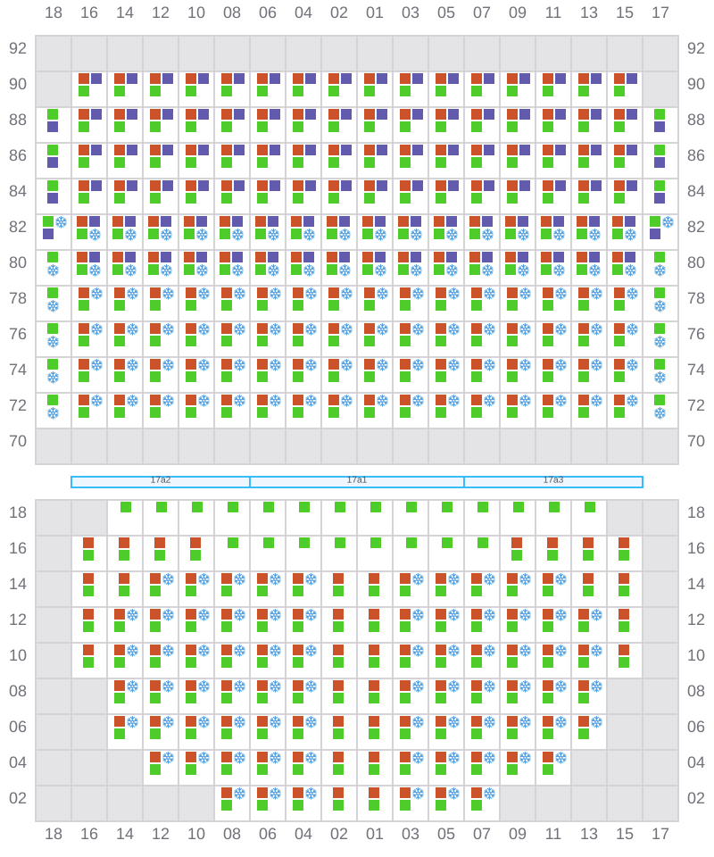 Bay 019 view and slots of MSC ELIANA
