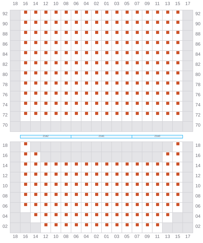 Bay 021 view and slots of MSC ELIANA