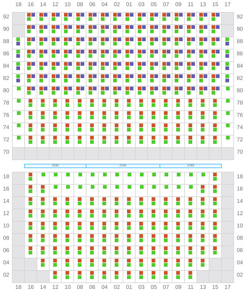 Bay 023 view and slots of MSC ELIANA