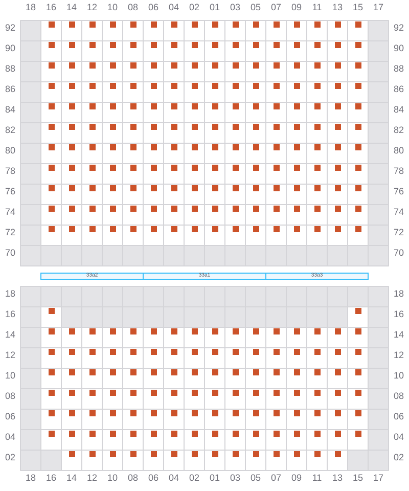 Bay 033 view and slots of MSC ELIANA