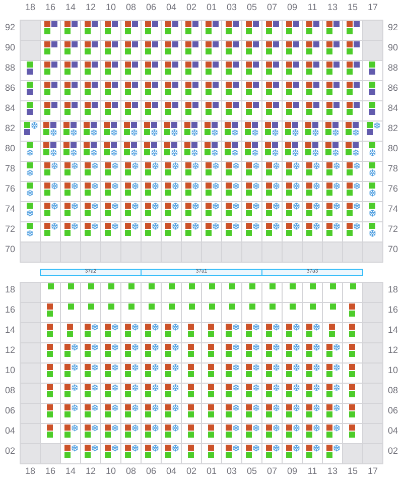 Bay 039 view and slots of MSC ELIANA