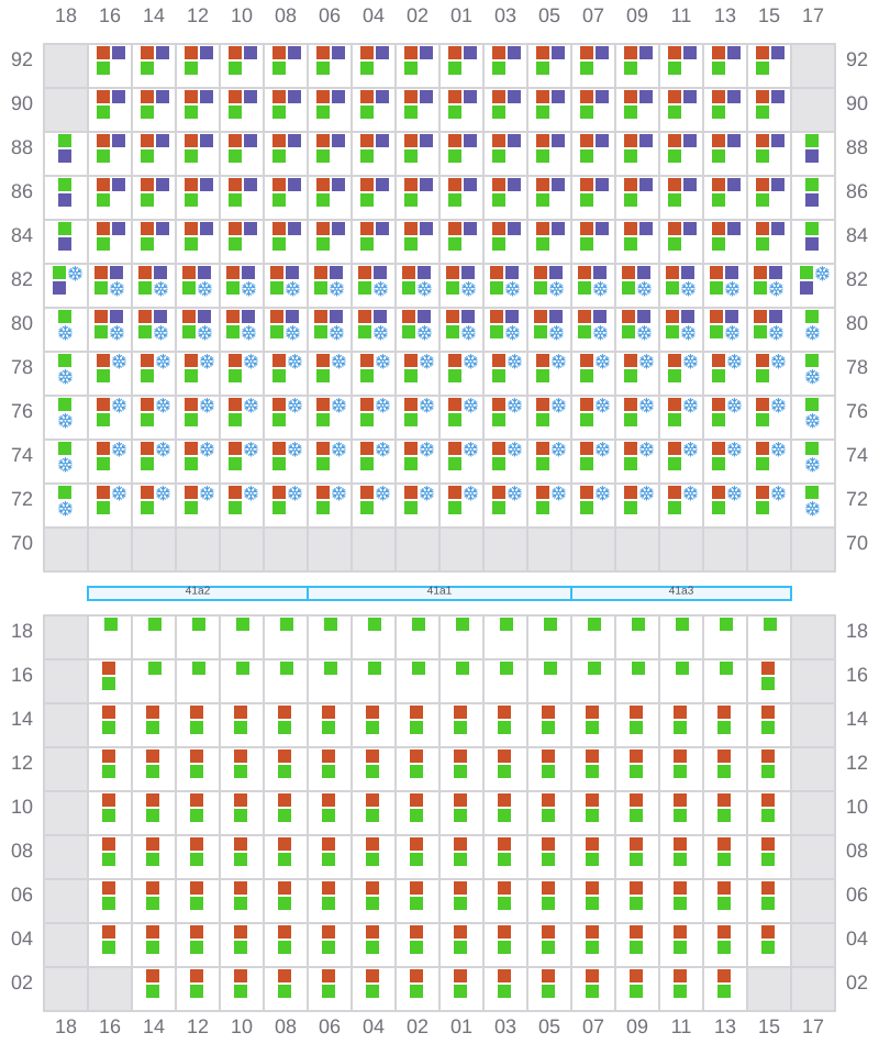 Bay 043 view and slots of MSC ELIANA