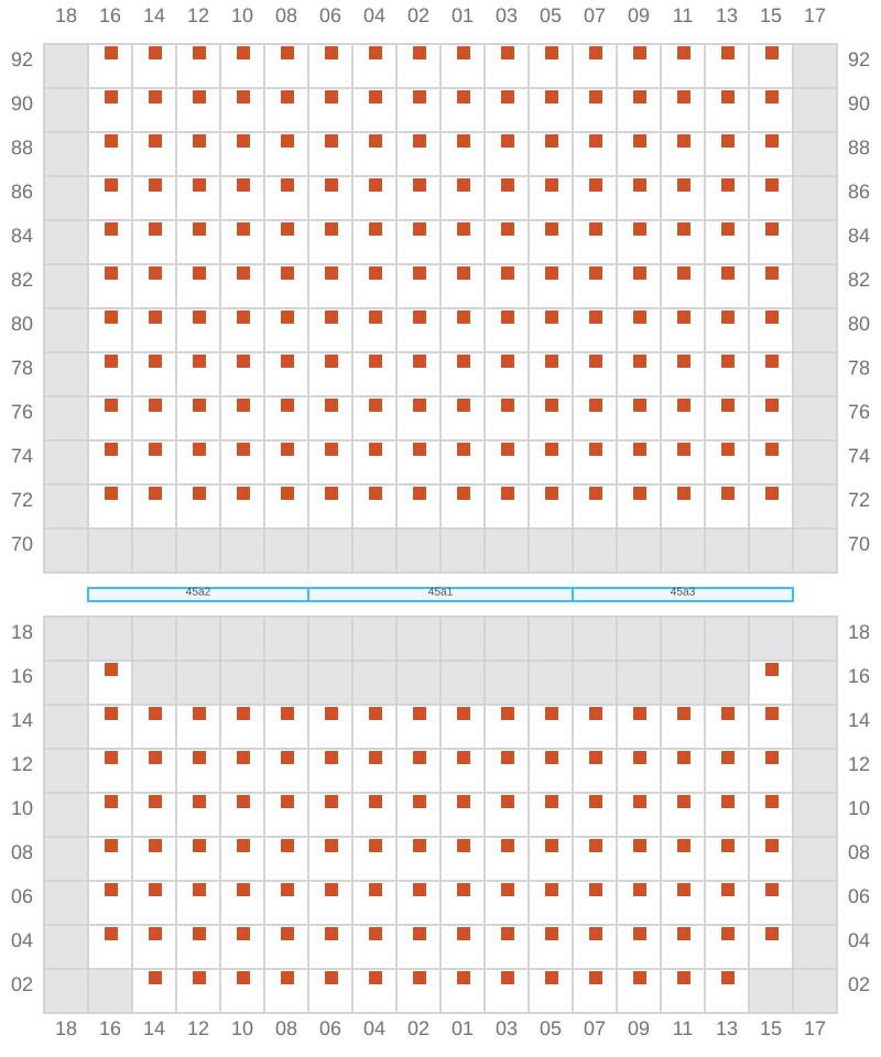 Bay 045 view and slots of MSC ELIANA