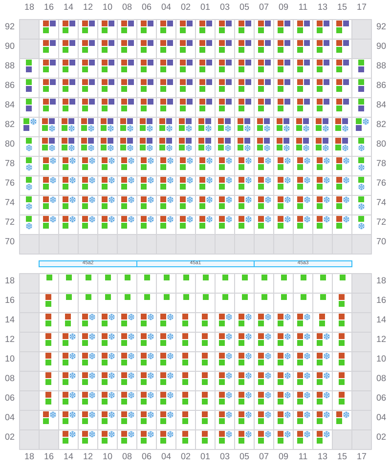 Bay 047 view and slots of MSC ELIANA