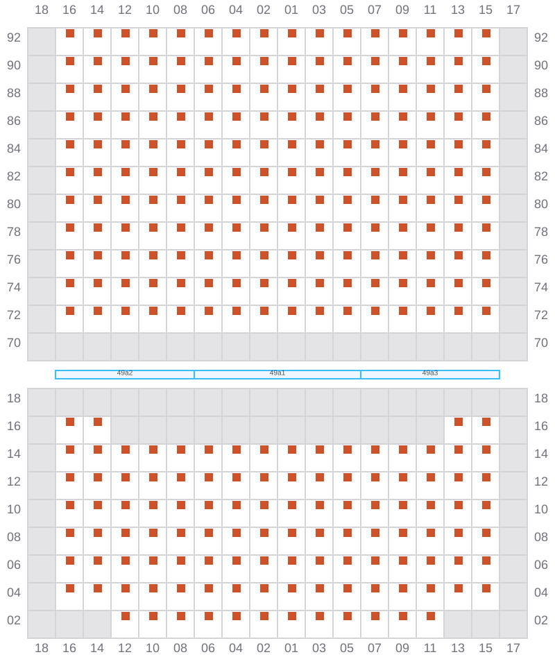 Bay 049 view and slots of MSC ELIANA
