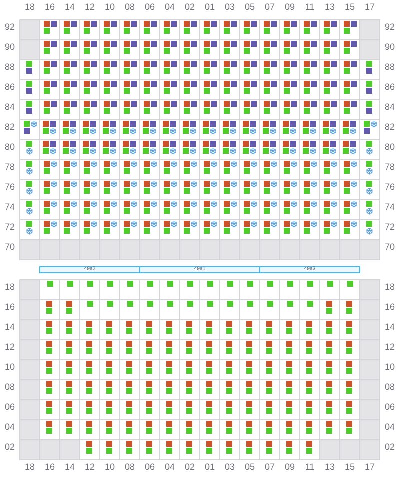 Bay 051 view and slots of MSC ELIANA