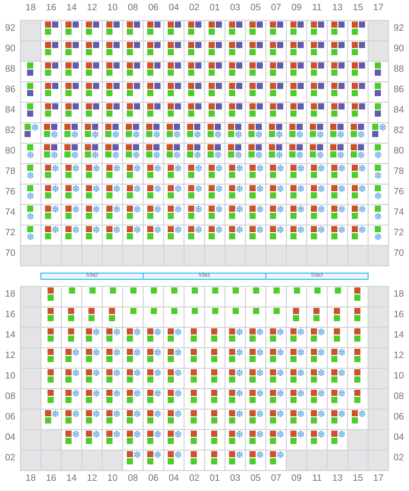 Bay 055 view and slots of MSC ELIANA