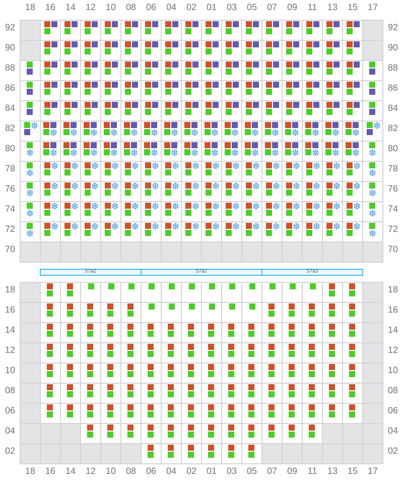 Bay 059 view and slots of MSC ELIANA