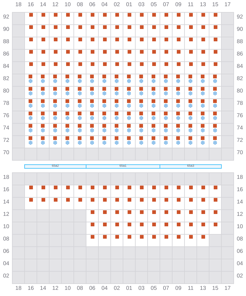 Bay 065 view and slots of MSC ELIANA