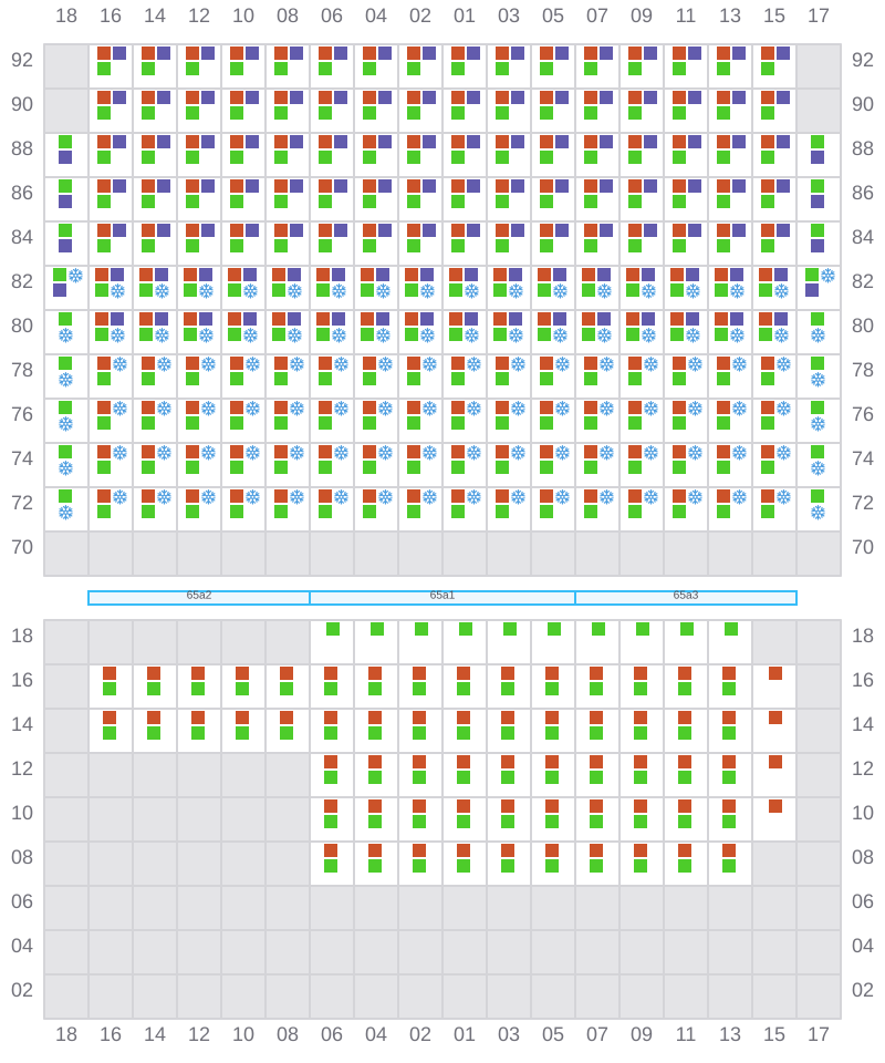 Bay 067 view and slots of MSC ELIANA