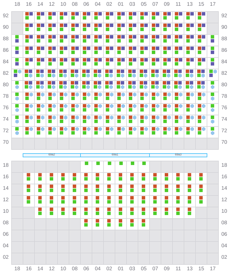 Bay 071 view and slots of MSC ELIANA