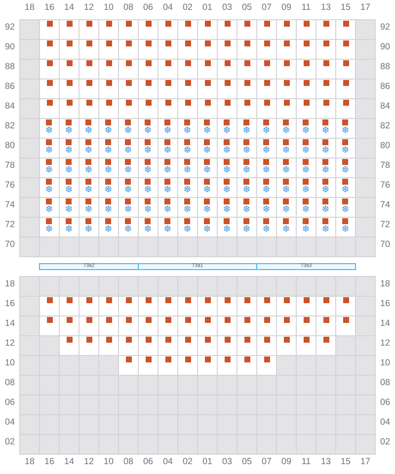 Bay 073 view and slots of MSC ELIANA