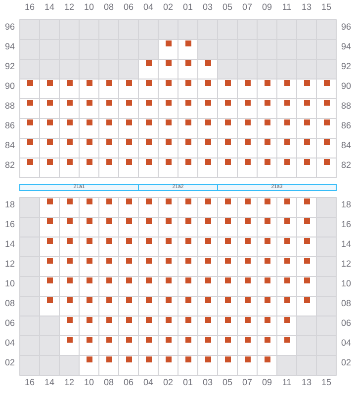 Bay 023 view and slots of MAERSK SENTOSA