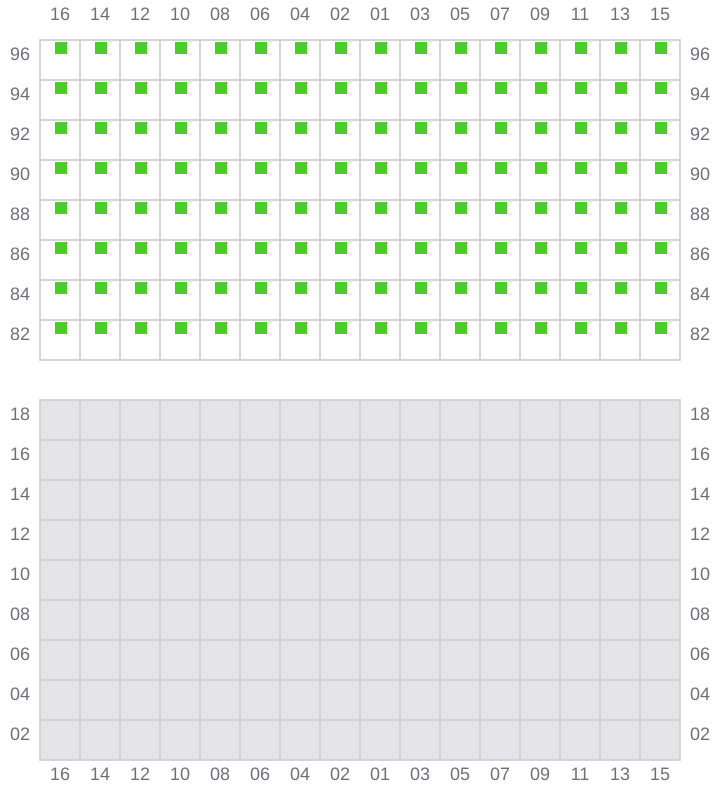 Bay 073 view and slots of MAERSK SENTOSA