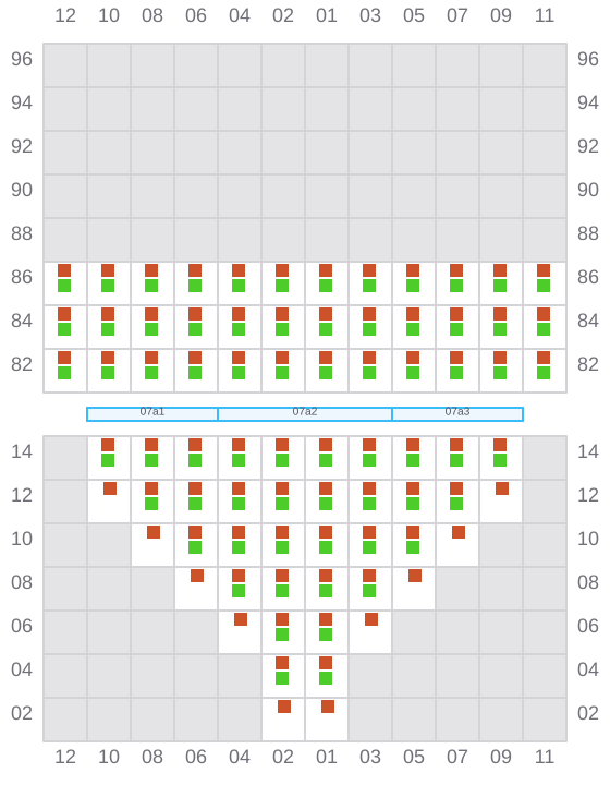 Bay 007 view and slots of INTERSEA TRAVELER