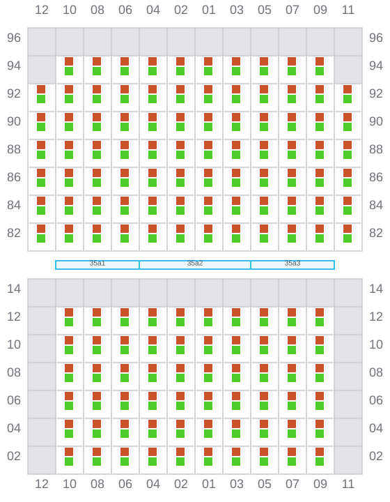Bay 035 view and slots of INTERSEA TRAVELER