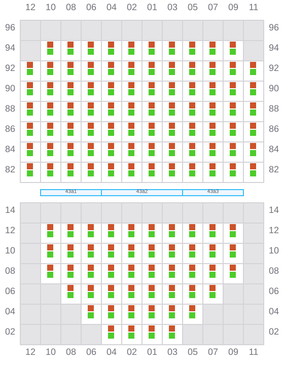 Bay 043 view and slots of INTERSEA TRAVELER