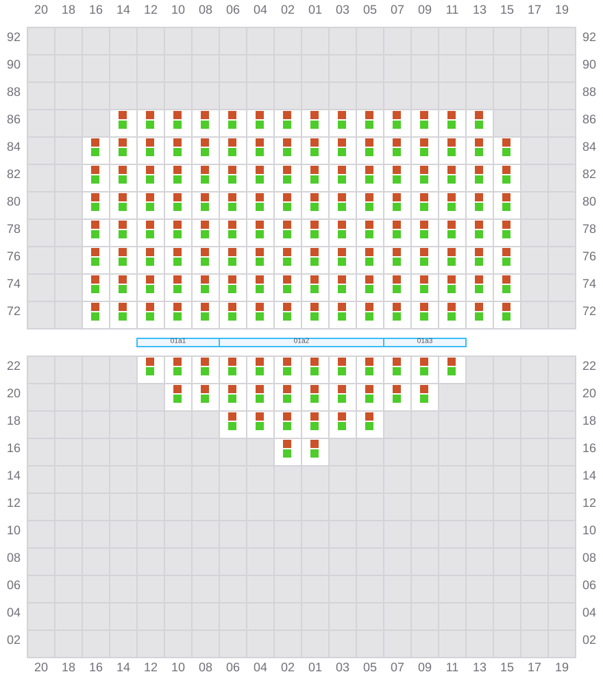 Bay 001 view and slots of CMA CGM ARGENTINA
