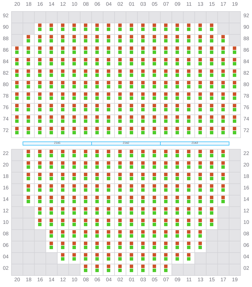 Bay 021 view and slots of CMA CGM ARGENTINA