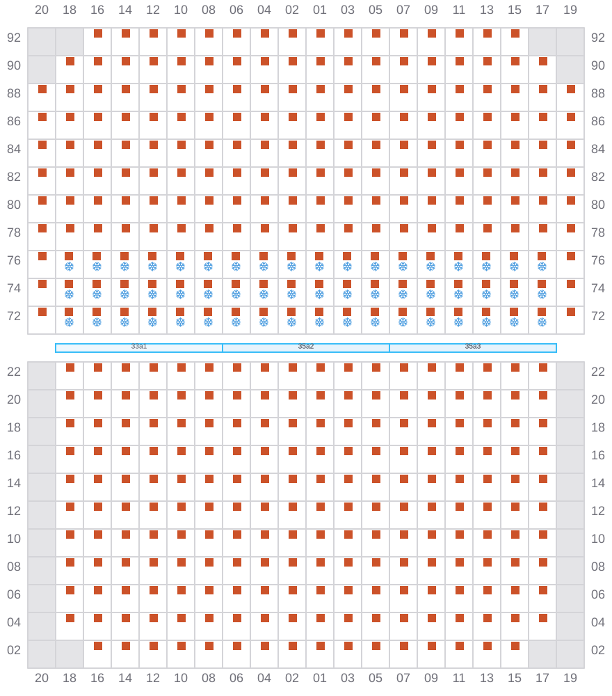 Bay 035 view and slots of CMA CGM ARGENTINA