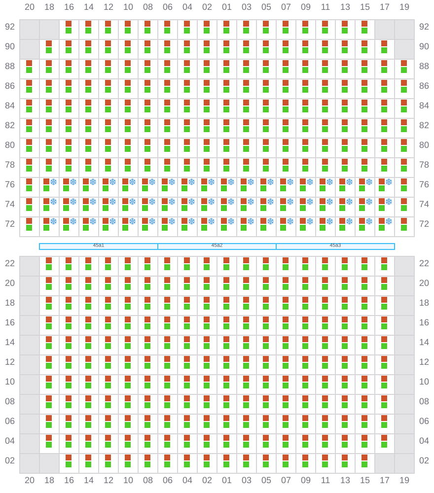 Bay 045 view and slots of CMA CGM ARGENTINA