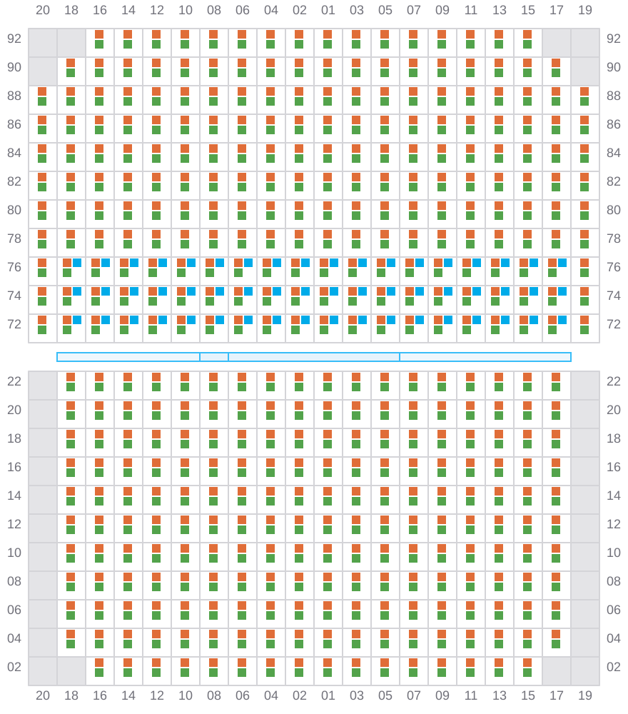 Bay 049 view and slots of CMA CGM ARGENTINA