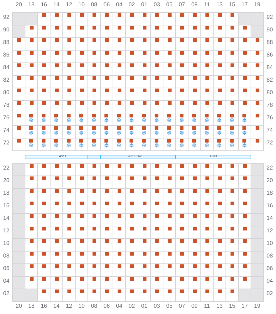 Bay 051 view and slots of CMA CGM ARGENTINA