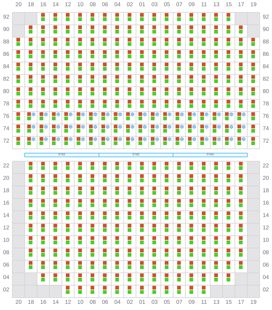Bay 057 view and slots of CMA CGM ARGENTINA