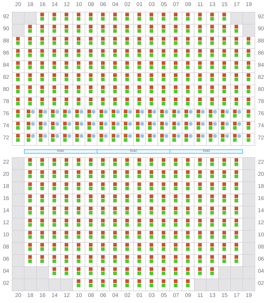Bay 061 view and slots of CMA CGM ARGENTINA