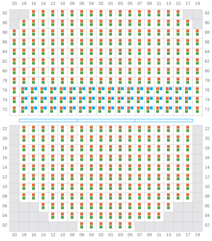 Bay 065 view and slots of CMA CGM ARGENTINA