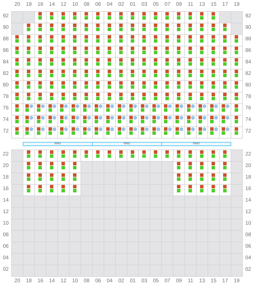 Bay 069 view and slots of CMA CGM ARGENTINA